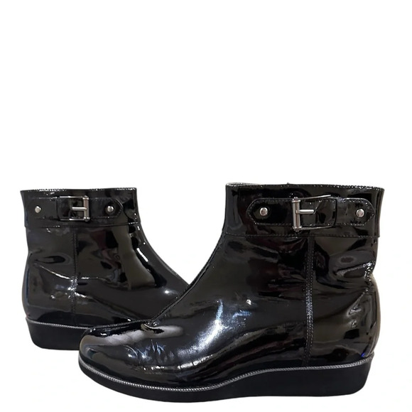 Cole Haan/Nike patent leather side zip booties in great condition size  7 - Picture 1 of 8